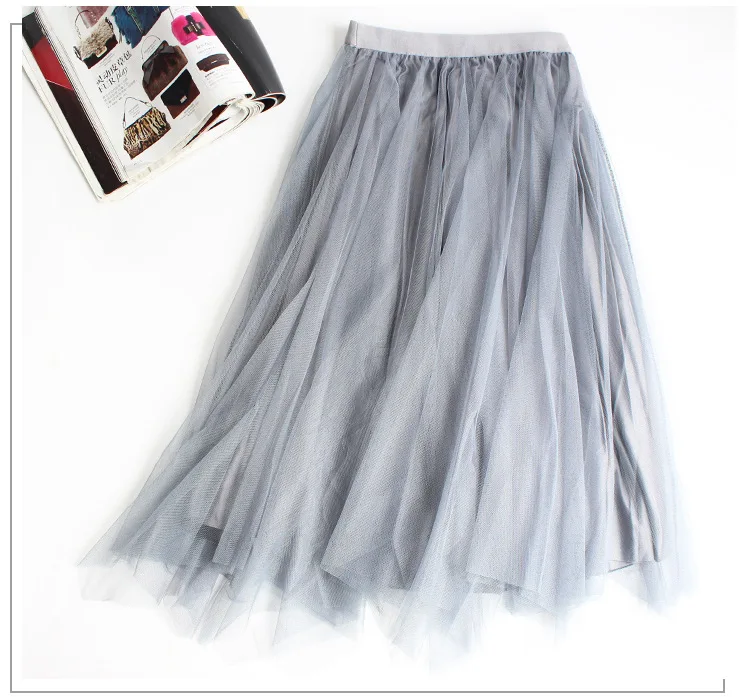 2 многослойное двусторонний бархатный плиссированная юбка миди-юбка в сетку, осень-зима Винтаж женские с высокой талией с фатиновой юбкой длиной макси юбки