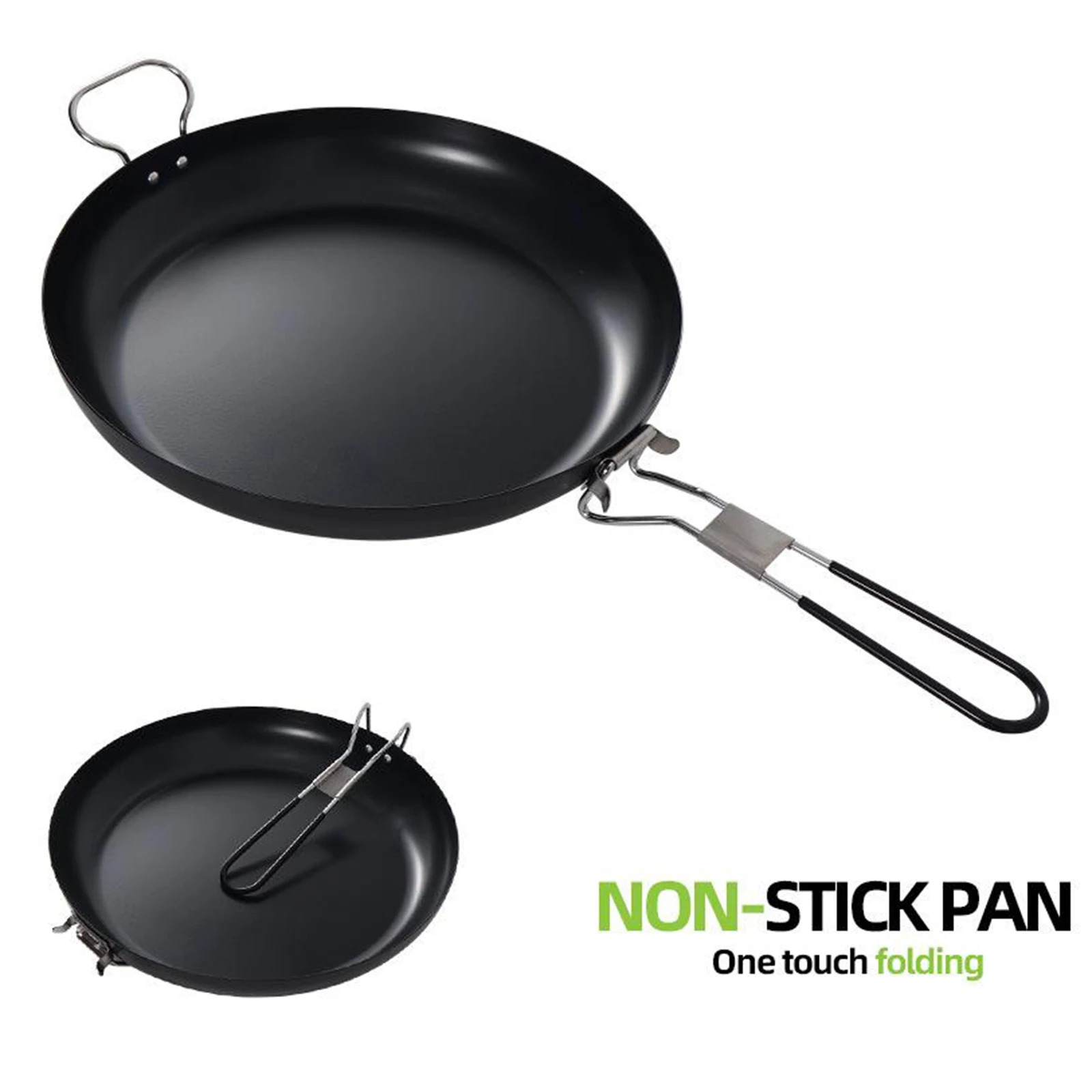 Mini Camping Cookware Nonstick Frying Pan Frypan Lightweight w/ Foldable Handle for Outdoor Hiking Picnic Backpacking