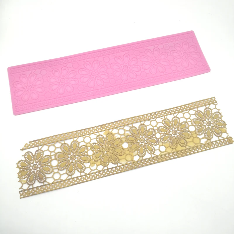KLM New flower lace cake decoration tools Chocolate syrup silicone mold Gumpaste mold