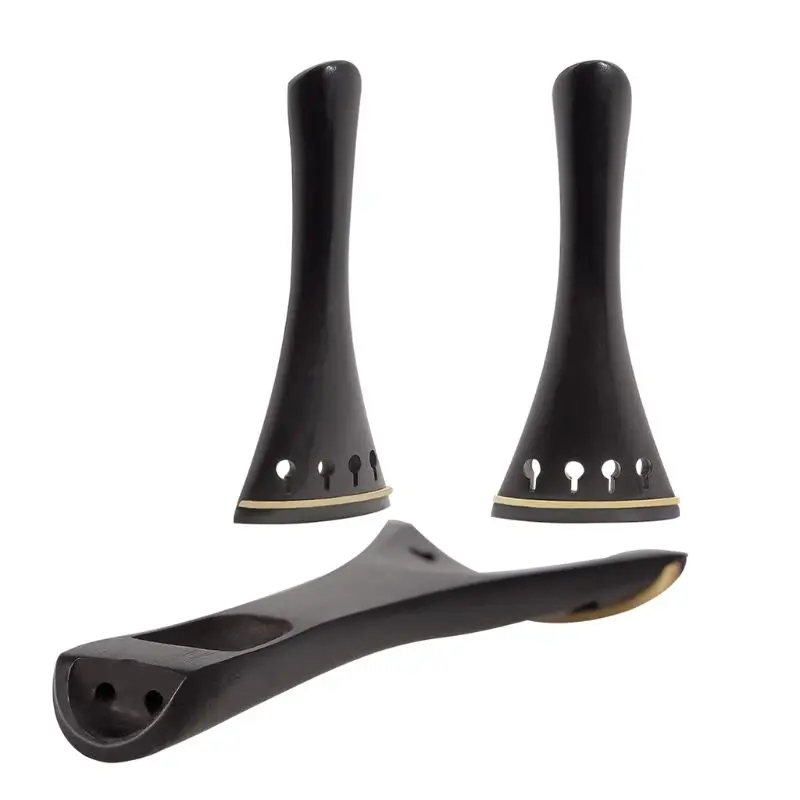 1set Violin Kit Accessories 4/4 Ebony Violin Tailpiece Peg Chin rest Fine Tuner