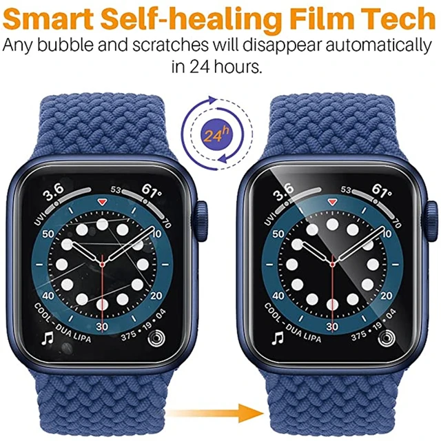 Cubierta de película de hidrogel sin burbujas para iwatch Apple Watch Series 7, 41mm, 45mm, transparente para Apple Watch SE 4, 5, 6, 38/40mm, 42/44mm