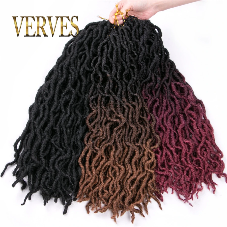 VERVES Faux Locs вьющиеся плетеные пряди 20 дюймов 24 корня/упаковка, Locs twist Ombre синтетические плетеные волосы для наращивания коричневые косички