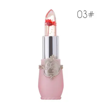 

1Pc 1Pc Waterproof Transparent Lipstick Handmade Long Lasting Temperature Color Changing Jelly Lipgloss With Dried Flower Lip 6