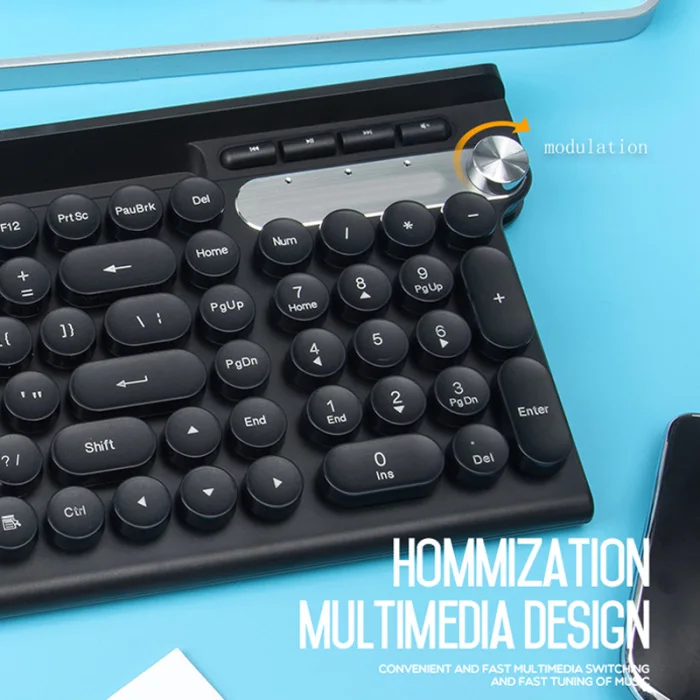 Rechargeable Wireless Keyboard Mouse Combo with Receiver for Office Home Gaming VH99