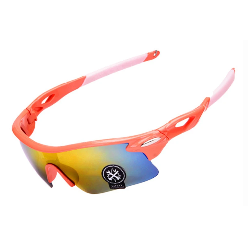 Уличные солнцезащитные очки HD UV400 для рыбалки, мужские и женские, ветрозащитные, пылезащитные, для пешего туризма, альпинизма, спортивные очки для бега, езды на велосипеде - Цвет: Orange Red