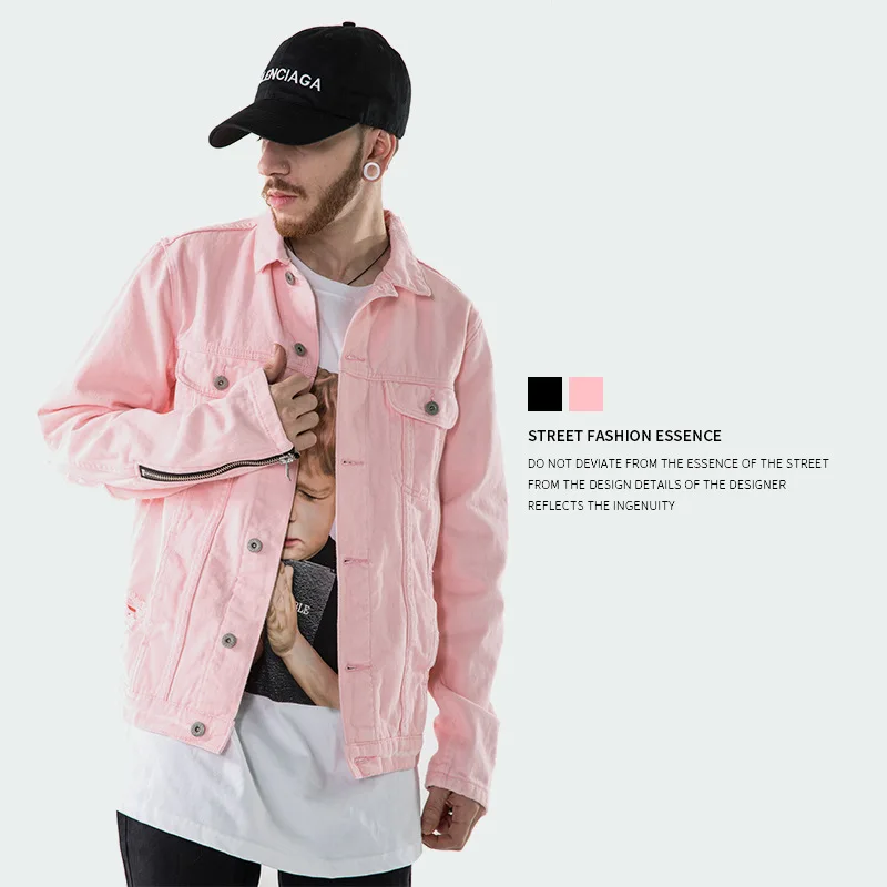 

2018 Europe And America Popular Brand Spring And Autumn New Style Men'S Wear High Street Washing Water Zipper Men's Jacket Coat