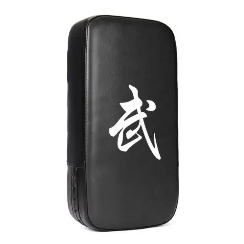 Черный Faux Leather MMA Muay Thai Kick Boxing Training Punch Pad Hand Focus Target - Цвет: Черный