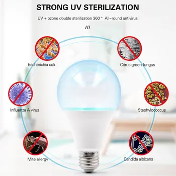 

E27 LED light Germicidal Light UVC Lamp Sterilizer Disinfection lamp UV 12W UV Desinfection Lamp LED Ultraviolet Light Bulb IP65