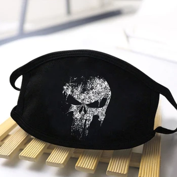 

Horror Skull Print Streetwear Masks Black Dustproof Washable Breathable Funny Jokers Mouth Muffles Black Warm Dustproof Masks