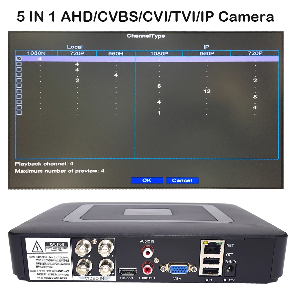 Видеорегистратор cctv dvr 4ch 8ch 1080P оборудование для мониторинга 5в1 ahd ip/N Гибридный samll