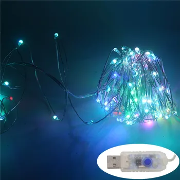 

USB 5V Led String Lights 5M 50leds 10M 100leds USB Operated Silver Wire Holiday Fairy Lights for Christmas Garland Decoration