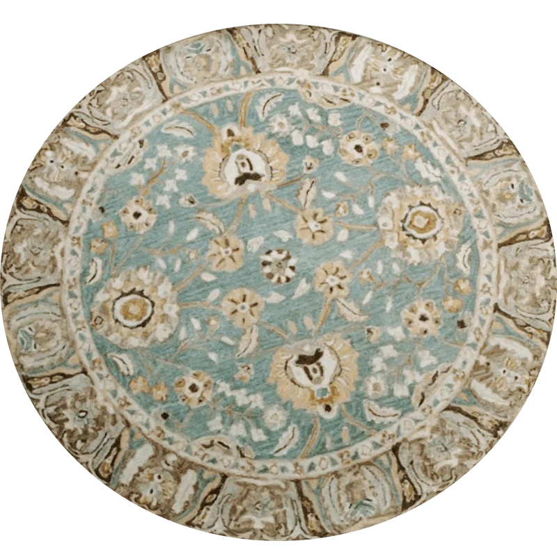 Ретро узор Круглый ковер Европейская спальня висячая корзина комната круглый ковер домашний компьютерный стул коврик