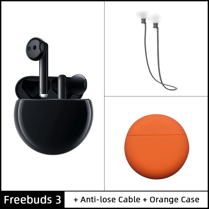 Black Add Cable OC huawei FreeBuds 3 Bluetooth наушники TWS беспроводные наушники Kirin A1 чип контроль 20 часов работы от батареи Функция ANC промо-код newyear1200 / newyear600 - Цвет: Black Add Cable OC