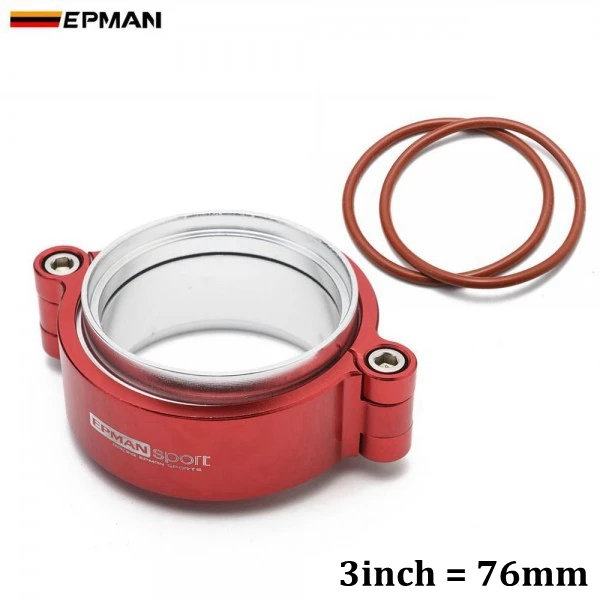 3inch 76mm Red HD вытяжной V-band зажим w Фланцевая система в сборе анодированный зажим для " /2,5"/" /3,5"/" турбо дампа интеркулера Трубы EPKKA-AF - Цвет: 3inch 76mm Red