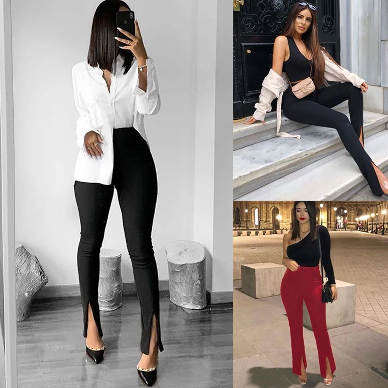 

Combhasaki Sexy Women's Push Up Long Pants High Waist Ruched solid color Fitness Workout Skinny Pants Stretch Trousers