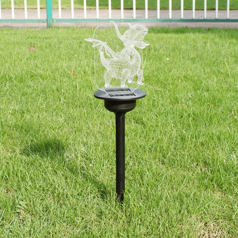 Солнечный СВЕТОДИОДНЫЙ светильник Прозрачный Акриловый открытый сад газон вдоль дорожки, на участке лампы K888 - Цвет: Fire Dragon