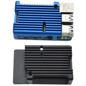 

2 Set Aluminum Alloy Cnc Enclosure Case Metal Shell Suitable for Raspberry Pi 4B+ Black & Blue