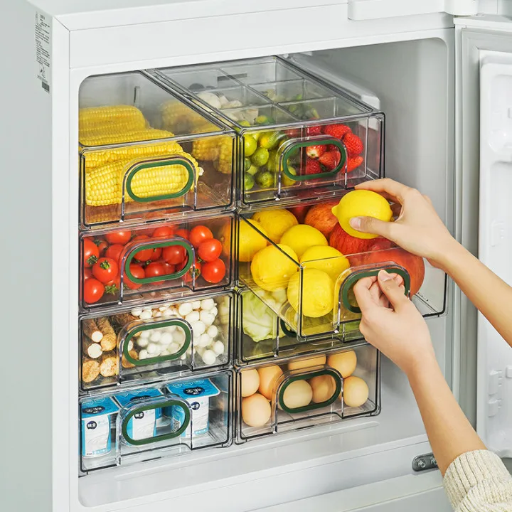Contenedores Organizadores para Refrigerador Plástico Transparente  Apilables NEW
