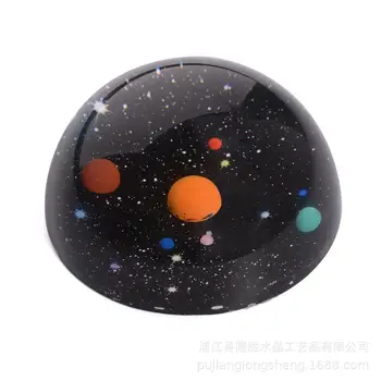 

3D 8CM Solar System Crystal Hemisphere K9 Crystal Balls Planets For Home Wedding Decoration Hemisphere Desktop Counter Ornament