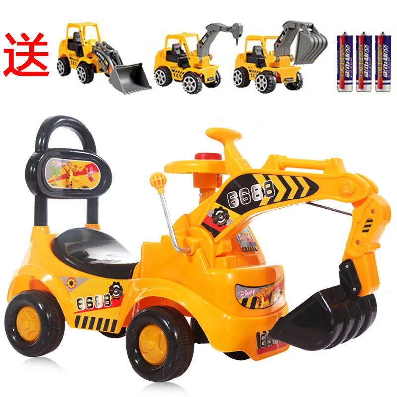 

1 Children 2 Excavator 3 Digging Large Size 4-5-Year-Old Baby Can Sit to Ride 6 BOY'S Girls Swing Car Toy