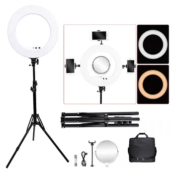 

FT-R480 Ring Lamp 18 Inch Photographic Lighting 3200-5800K Dimmable Led Ring Light Tripod&Mirror for Phone Camera Photo