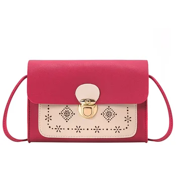 

2020 new lady's rope oblique small square bag laser carved lock mobile phone bag to spread the supply of small bags