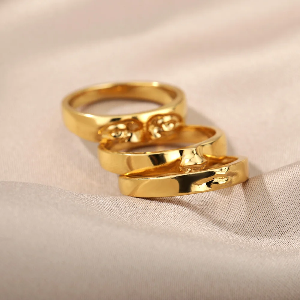 David Eye Rings For Women Gold Plated Vintage Eye Face Three Stack Finger Ring Set Handmade Boho emo Jewelry Gift кольца anillos