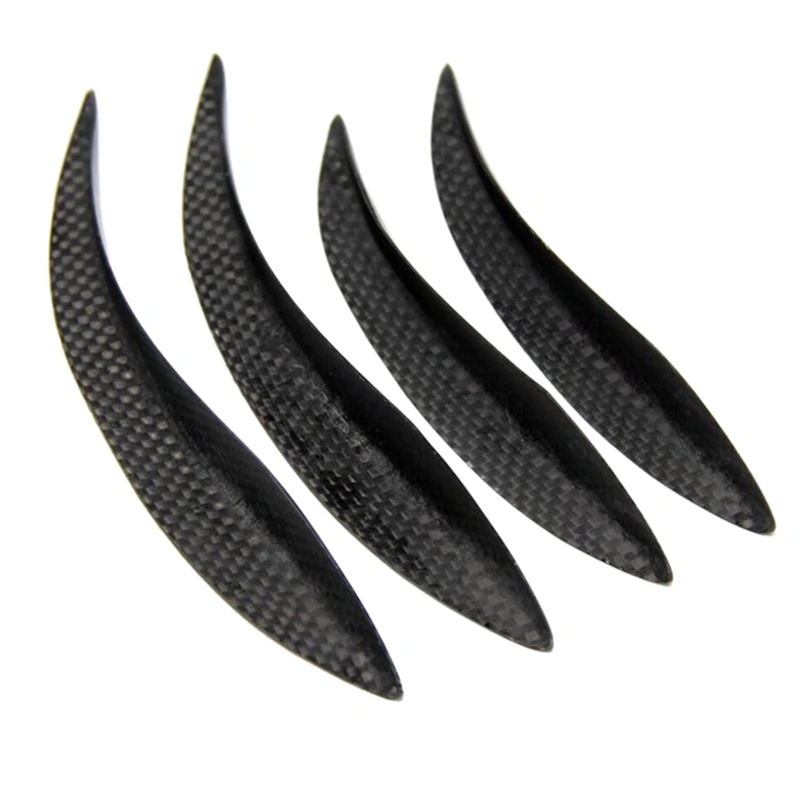 New 4Pcs Universal C Style Carbon Fiber Front Bumper Canards Shark Fins Deflectors Lip Kit Canards Splitters