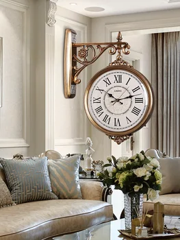 

Luxury Silent Modern Design Wall Clock Double Sided Outdoor Nordic Wall Clock Living Room Reloj Cocina Home Decoration JJ60WC