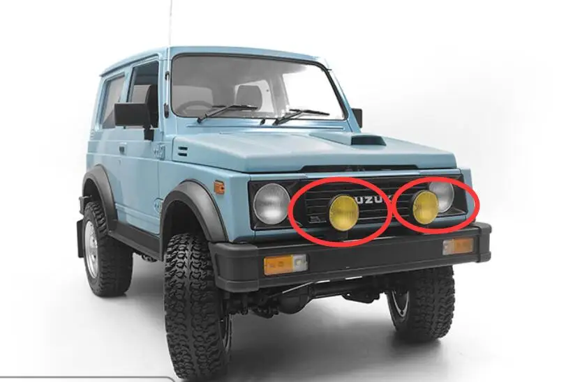 Передний бампер светодиодный Противотуманные фары для Capo samurai SIXER CD15828 Jimny Samurai 1/6 масштаб солдат Перевозчик Рок Гусеничный автомобиль