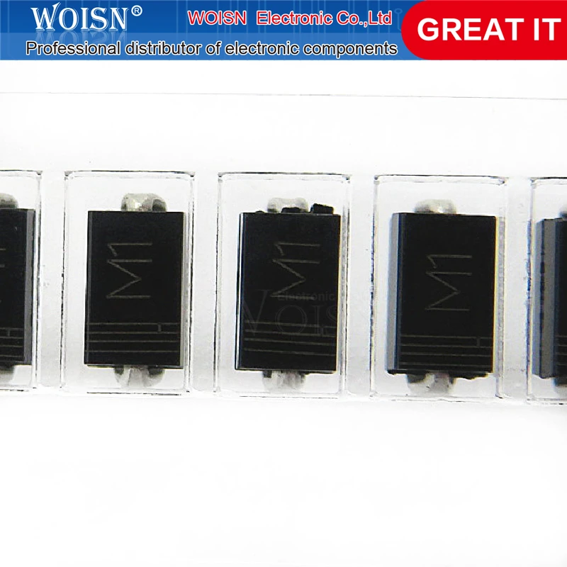 50 шт./лот 1N4001 IN4001 M1 SMD 1A с алюминиевой крышкой 50В выпрямительным диодом новый