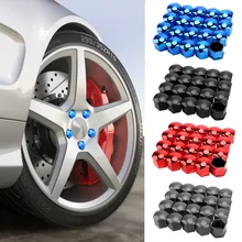 17mm 20 pieces tampas de proteção tampas de porca de roda de carro anti-ferrugem auto hub parafuso capa de pneu do carro porca parafuso lug porcas