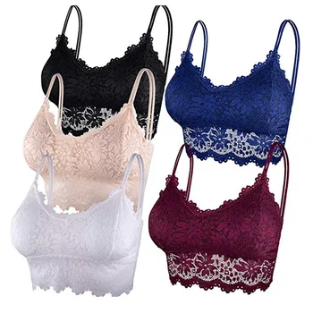 

5PCS Women Tank Crop Top Sexy Camisole Top Solid Vest Lace Seamless Underwear Breathable Push Up Top Underwear топики женские