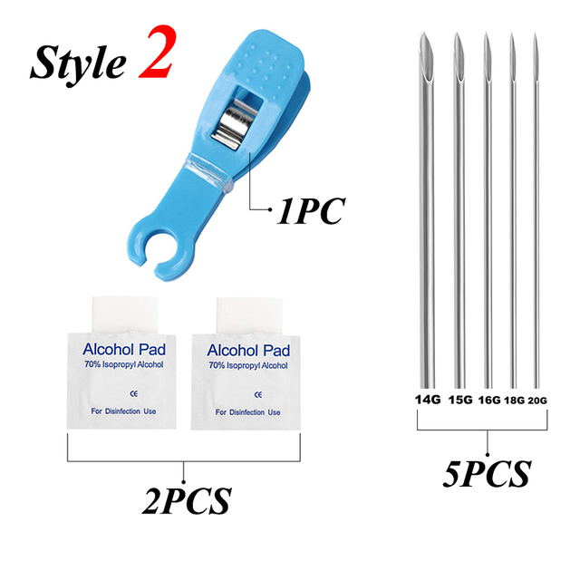 Sterile Body Piercing Needles Clamp Set Open Plastic Hemostatic Forceps Plier Tattoo Tool for Ear Lip Piercing Clip