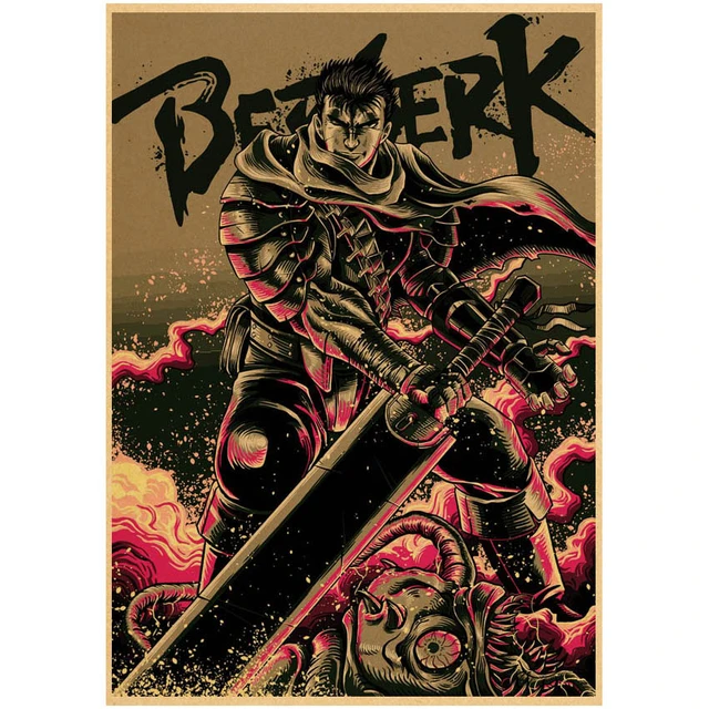 Guts berserk anime japonês mangá casa decoração da lona pintura