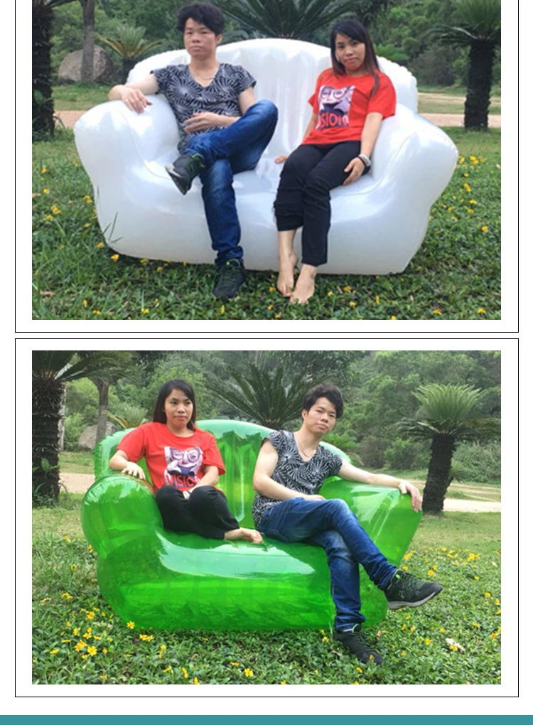 Высококачественный модный трендовый надувной двойной прозрачный диван мягкий и