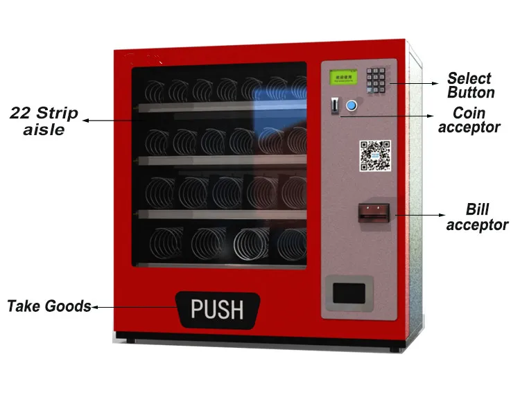 2019Newdesignminimultifunctionvendingmachinesnackvending