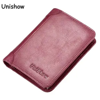 

Tri-fold Design Genuine Leather Wallet For Women 2020 Small Lady Purse Brand Design Cow Leather Female Wallet Short Women Purse