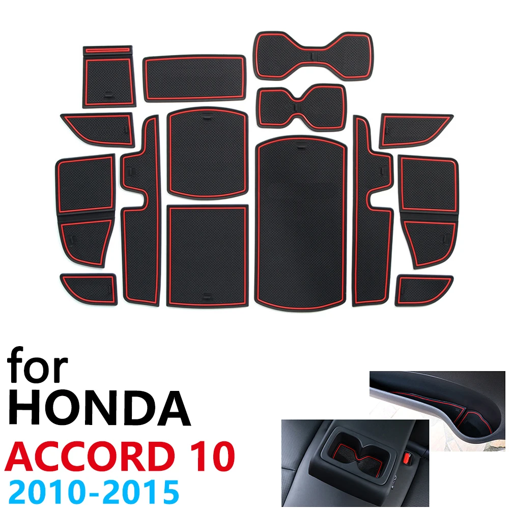 Противоскользящие резиновые чашки подушки двери паз коврик для Honda Accord 10 X MK10 10th Gen 15 шт. аксессуары коврик для телефона