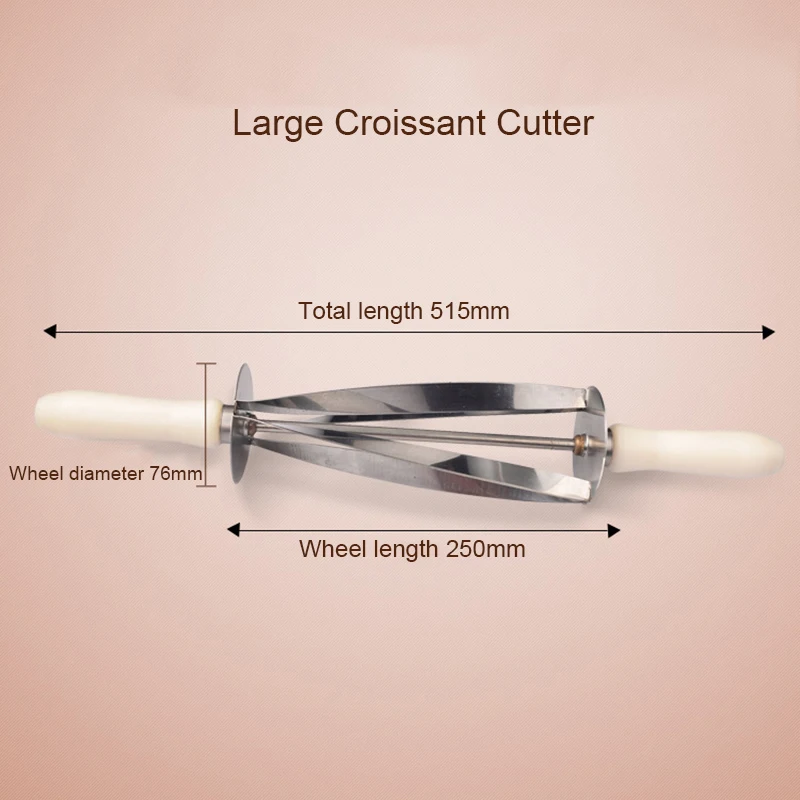 Роликовый нож для Круассанов из нержавеющей стали, круглый нож для приготовления Круассанов, хлебобулочные Инструменты для тортов, кондитерских резаков, кухонные гаджеты - Цвет: Large Cutter