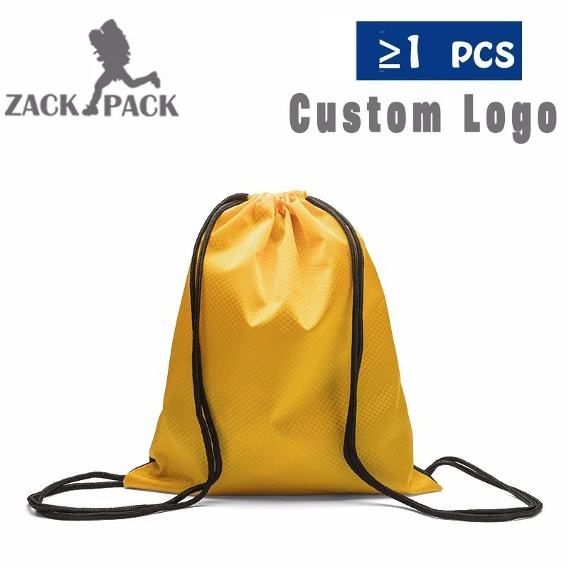 

Drawstring Bag Waterproof Customize Logo printing Backpack Nylon Small Sports custom printed promotional kids cinch sack Gym boy