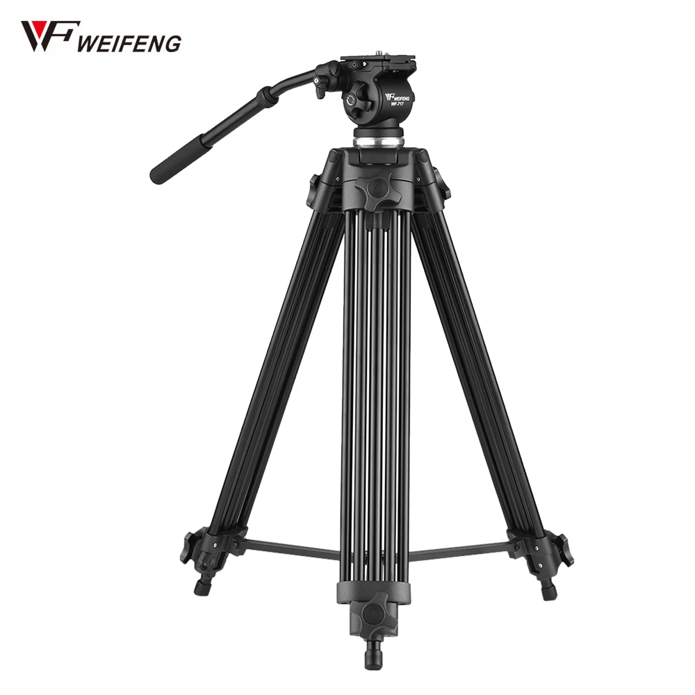 Профессиональный штатив Weifeng WF-717 1,5 м из алюминиевого сплава для видеокамеры с гидравлической головкой для Canon Nikon sony