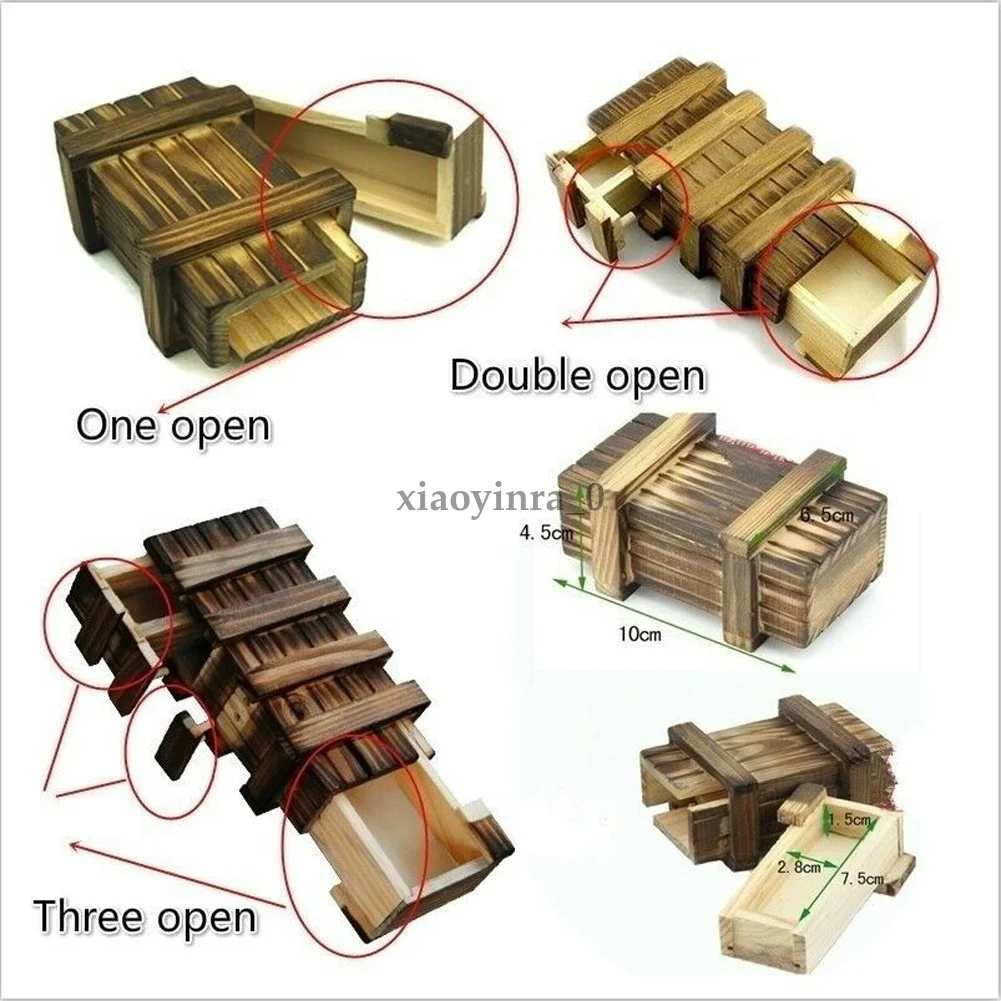 Волшебная деревянная коробка-головоломка, секретный отсек, игра-головоломка для взрослых, детей, малышей, обучающая игрушка, подарок