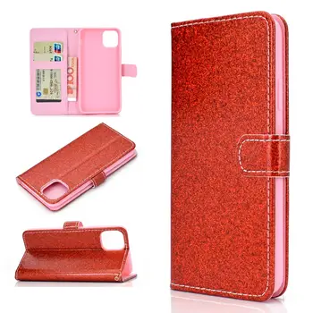 

20pcs/lot Glitter Hanging rope 2 card wallet leather cover case for iphone 6 7 8 X XS XR XS Max 6 7 8 plus 11 Pro Max cases