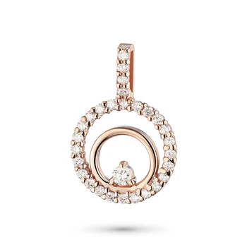 

Pendant in red gold with diamonds