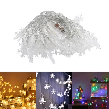 

3m/6m Christmas Snowflake Fairy Light String Curtain Light Battery Powered Romantic Garland Ribbon Lamp for New Year Xmas Decor