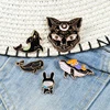 Animal badge enamel pins brooch black white cat fish monster Button shirt jackets women cute brooches kids jewelry accessories ► Photo 1/6