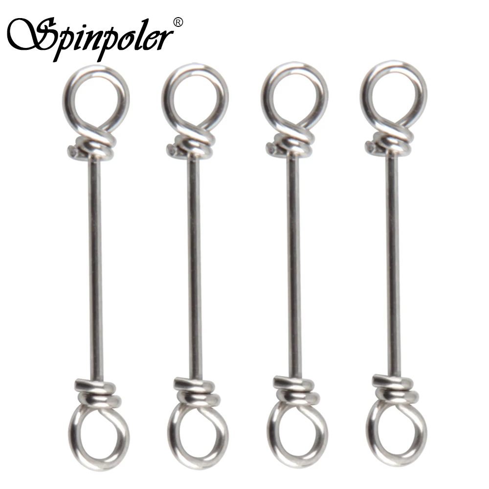 Spinpoler 50pcs Fishing Quick Connection Clip Stainless Steel Swivels