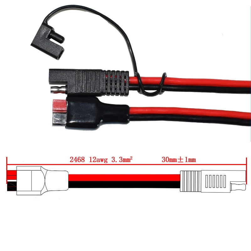 30 см SAE разъемы с Anderson Powerpole 30AMP разъемы 12AWG кабель для батареи тендеры зарядное устройство Подключение