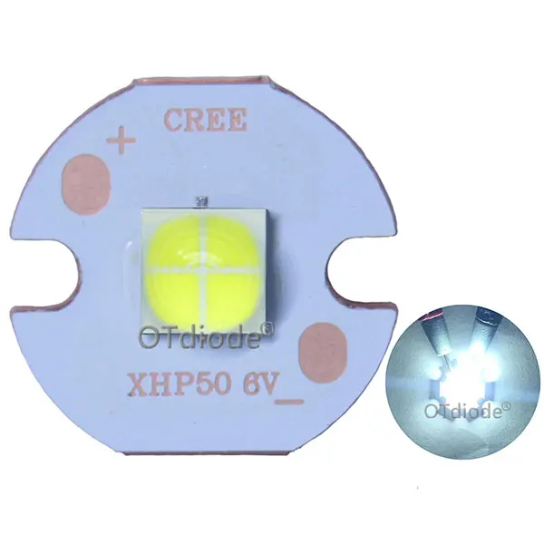 China XHP50 Cold Whtie 6500-7000K LED Diode Emitter 6V 12V on 16mm 20mm MCPCB DTP Copper Board Plate replace 18W CREE XHP50 - Испускаемый цвет: 6500K 16mm 6V Cooper